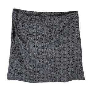 RipSkirt Womens Geometric Print A Line Skirt Large Black White Casual Travel